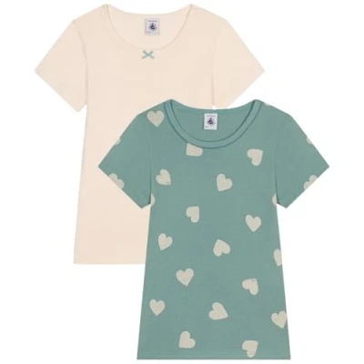 Image of Petit Bateau KIDS TEE Unisex 2 PACK Print Tshirt multicoloured for kids, Size: 8y, Multi coloured