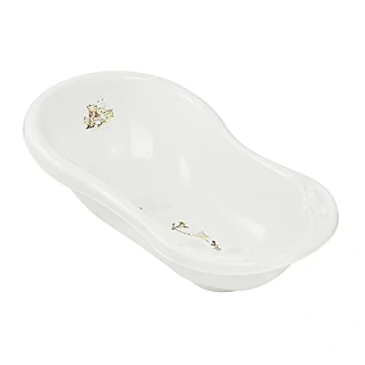 Image of keeeper Winnie Ergonomic Baby Bath Tub with Plug, for 0 to 12 Months, 84 cm, Maria, White