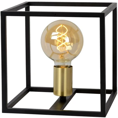 Image of Lucide Table lamp, Metal, 40 W, Black, Satin Brass