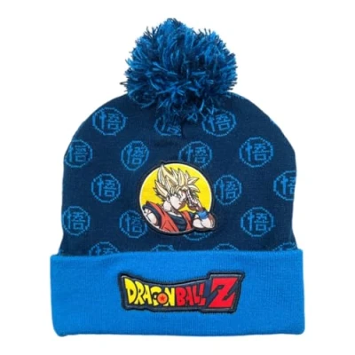 Image of Dragon Ball Z Official Licensed Goku Super Saiyan Blue Pom Hat One Size (52), Blue,