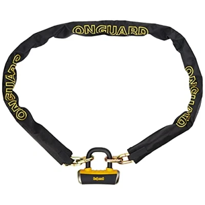 Image of Onguard Mastiff 8019L Chain Length 180cmx10mm links with Mini Shackle Lock 14mm, Gold Sold Secure