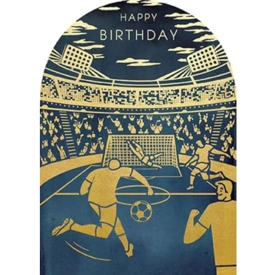 Image of Paperlink Male Birthday Card General for Men Football Stadium with Foil and Die Cut Edge Eco Friendly Recyclable