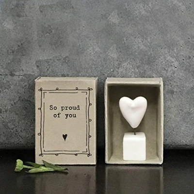 Image of East of India MINI Matchbox So proud you Porcelain Star Small Gift for Friend Loved One Letterbox