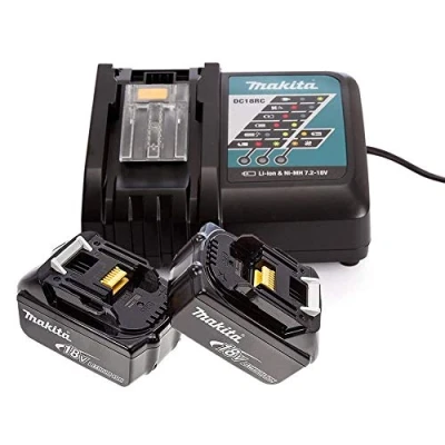 Image of Makita Genuine DC18RC 7.2 18V Li Ion Fast Charger with 2 x BL1830 3Ah Batteries