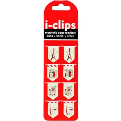 Image of Paris i Clips Magnetic Page Markers (Set of 8 Bookmarks)