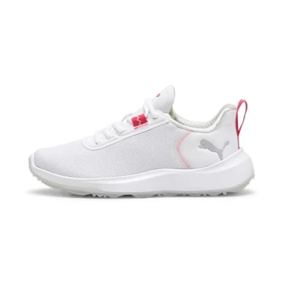 Image of PUMA Fusion Crush Sport JR Golf Shoe, White Garnet Rose, 5 UK