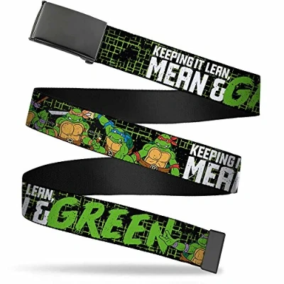 Image of Teenage Mutant Ninja Turtles Men&#039;s Buckle Down Web Belt 1.5&quot;, Multicolor, Wide/Fits up to 42&quot; Pant Size