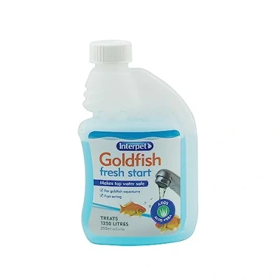 Image of Interpet Goldfish Fresh Start Aquarium Water Treatment Dechlorinator with Aloe Vera, Makes Tap Safe for Fish, 250 ml