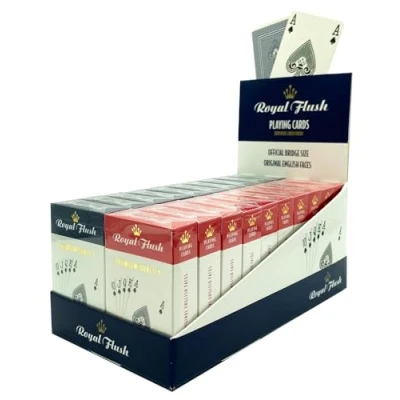Image of Royal Flush Linen Finish Premium Playing Cards 12 Decks (6 Red &amp; 6 Blue)