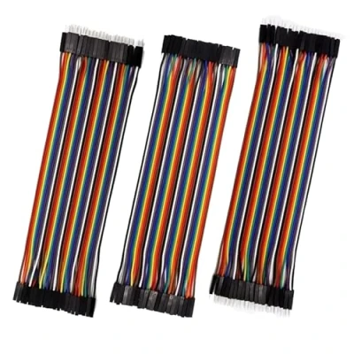 Image of 120pcs Multicolored Dupont Wire,Jumper Wires,Dupont Breadboard Ribbon Cables,40pin Male to Male,40pin Female Female,40pin Jumper Cables Kit,Compatible for Arduino