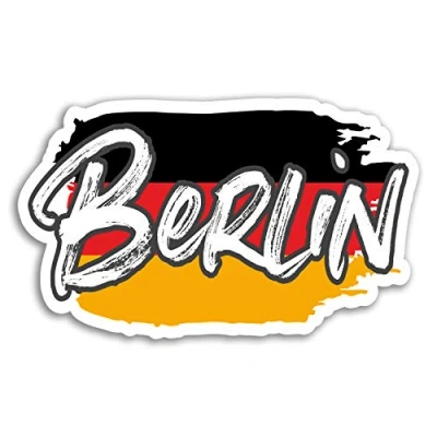 Image of 2 x 10cm Berlin Vinyl Stickers Germany Flag Sticker Laptop Luggage #18216 (10cm Wide)