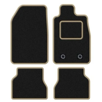 Image of RMSONE GENUINE FULLY TAILORED BLACK CARPET CAR MATS FIESTA 2011&gt; (BEIGE TRIM)