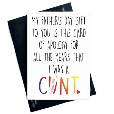 Image of Funny Father&#039;s Day Card, Card for Dad, Happy Swearing Jokes, Funny, Humour C*nt Laughs Banter PC107
