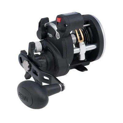 Image of PENN Rival™ Level Wind, Fishing Reel, Conventional Reels, Sea Boat and Kayak Reel Heavy Duty Saltwater for Cod, Bass, Flatfish, Rays, Tope, Pollack, Black/Silver, 15LC Right Hand