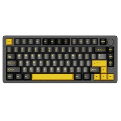 Image of ATTACK SHARK X86 Wireless Mechanical Keyboard, 75% Gaming Keyboard All Aluminium CNC, RGB Backlit Gasket Hot Swap Custom with Knob,BT/2.4G/USB C Wired Creamy for Mac/Win Starry Black