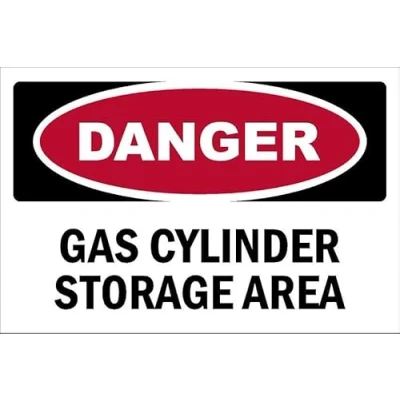Image of Danger, Gas cylinder storage area, safety sign 1mm flexible Plastic (300mm x 200mm)