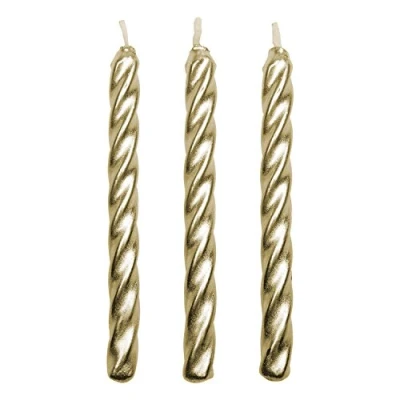 Image of PME Gold Twist Candles, 10 Pack,0.5 x 0.5 6.2 cm