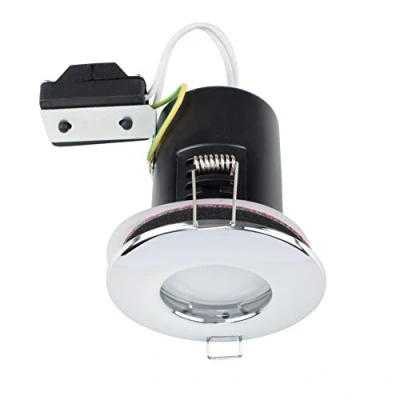 Image of MiniSun Fire Rated Bathroom/Shower IP65 Polished Chrome Domed GU10 Ceiling Downlight