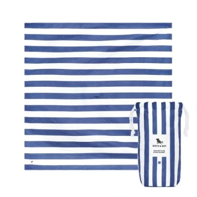 Image of Dock &amp; Bay Picnic Blanket Quick Dry Water Resistant 100% Recycled Materials Extra Large (240x170cm) Whitsunday Blue