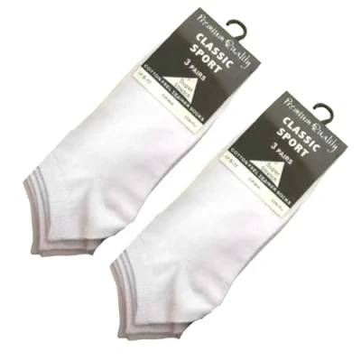Image of SOCK 6 Pairs Mens Trainer, Man White Colour Ankle Sports, Low Cut Cotton Feel Plain Multipack