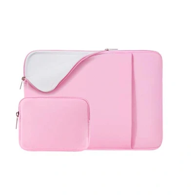 Image of RAINYEAR 14 Inch Laptop Sleeve Case Protective Soft Padded Carrying Computer Bag with Front Pocket &amp; Accessories Pouch,Compatible 14&quot; Notebook Chromebook Tablet Ultrabook(Pink,Upgraded Version)