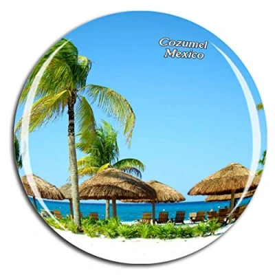 Image of Weekino Mexico Beach Cozumel Fridge Magnet 3D Crystal Glass Tourist City Travel Souvenir Collection Gift Strong Refrigerator Sticker