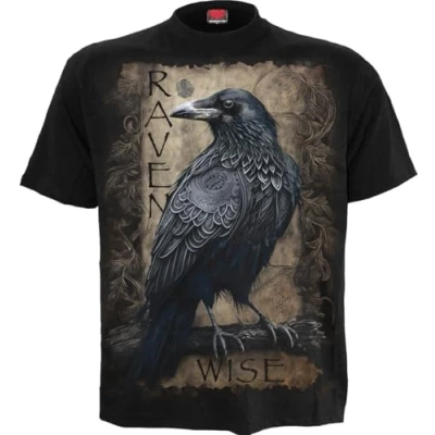 Image of Spiral Raven Wise T Shirt Black XXL