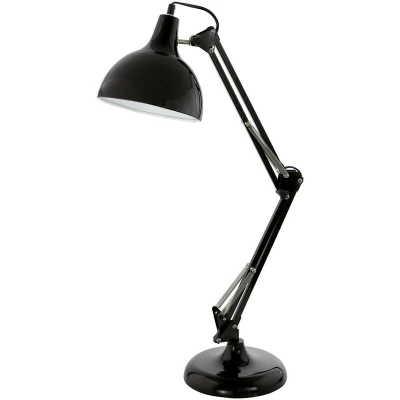 Image of Eglo Lighting Borgillio 1 Light Adjustable Table Lamp Black, E27