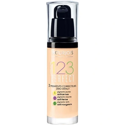 Image of 3 x Bourjois Paris 123 Perfect Foundation 30ml New &amp; Sealed 51 Light Vanilla