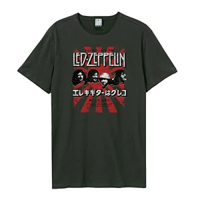 Image of Amplified Unisex Adult Burst Led Zeppelin T Shirt (XS) (Charcoal)
