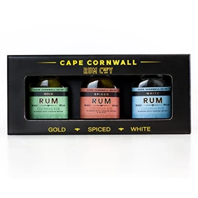 Image of Cape Cornwall Rum Miniature Set Spiced Rum, Gold White