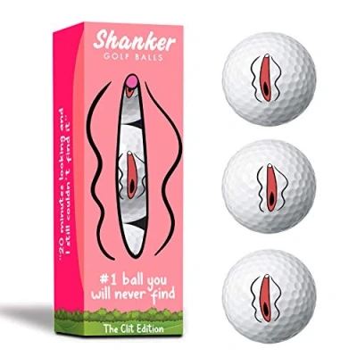 Image of Shanker Golf Balls The Unfindable Ball Rude Horrible Funny Joke Gift for Golfers (Sleeve of 3, Novelty, Playing Quality)
