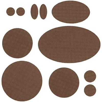 Image of aZengear Repair Patches for Down Jackets, Puffer Coats, Waterproof, Self Adhesive, Pre Cut, Tear Cold Heat Resistant Nylon Polyester Fabric, Fix Air Mattress, Inflatables, Tents (11 Pcs, Brown)