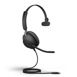 Image of Jabra Evolve2 40 SE Wired Noise Cancelling Mono Headset with 3 Mic Call Technology and USB C Cable Works all Leading Unified Communications Platforms such as Zoom Google Meet Black