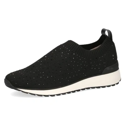 Image of CAPRICE Women&#039;s 9 24703 42 Loafer Flat, Black Knit, 3.5 UK