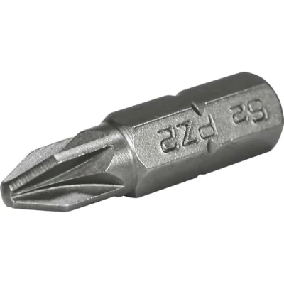 Image of Pozi S2 Grade Steel Screwdriver Bits PZ2 x 25mm (Pack 3)
