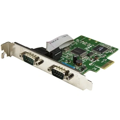 Image of StarTech.com 2 Port PCI Express Serial Card with 16C1050 UART RS232 Low Profile (PEX2S1050) ,Black