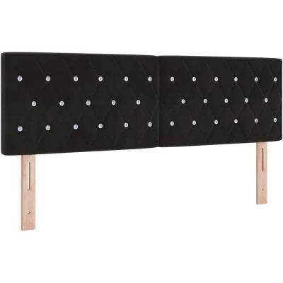 Image of vidaXL Headboard Crystal Button Tufted Black 140 cm Velvet