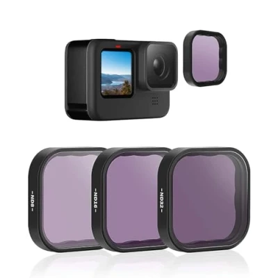 Image of TELESIN 3 Pack Neutral Density Filter ND8 ND16 ND32 Compatible with GoPro Hero 9 Black Lens Kit Protector for Go Pro Camera Accessories