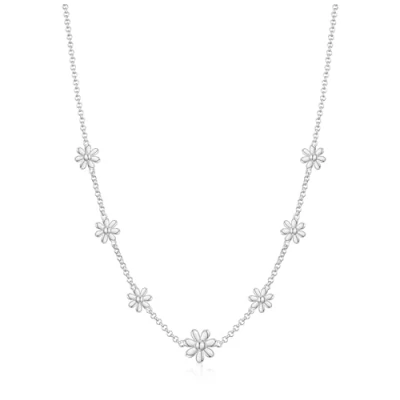 Image of Philip Jones Silver Plated Multi Daisy Necklace