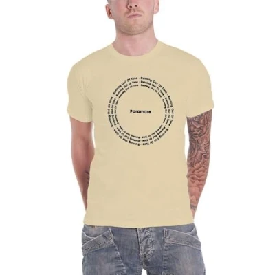 Image of Paramore T Shirt Running Out of Time Circle Official Unisex Sand L