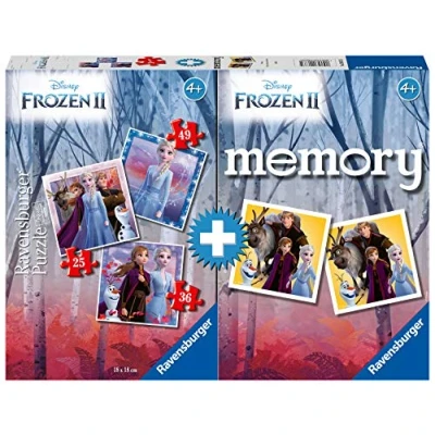 Image of Ravensburger 20673 5 Multipack Memory and Puzzle of Frozen 2, Game for Children, Recommended Age 4+