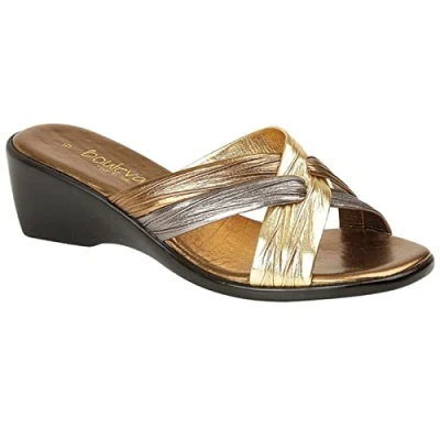 Image of Boulevard X Over Mule Sandal Womens Grey Mixed Material Size UK 8