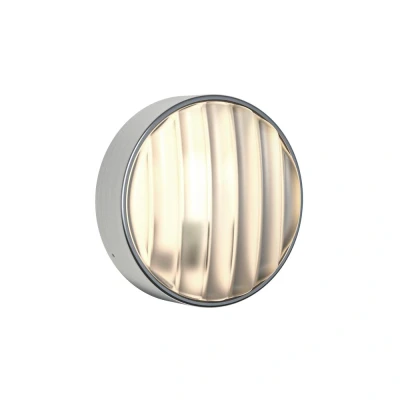 Image of Astro Montreal Round 220 Outdoor Wall Light IP44 Rated (Brushed Stainless Steel), LED E14/SES Lamp, Designed in Britain 1032011 3 Years Guarantee