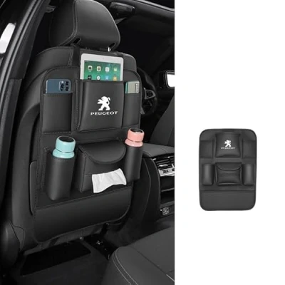 Image of JOEBO Auto Seat Back Multi Pocket Storage Bag For Peugeot 1007 104 106 107 108 2008 204 205 206 207 208 3008 301 304 305 306 307 308 309 Automobile Organisers,Black