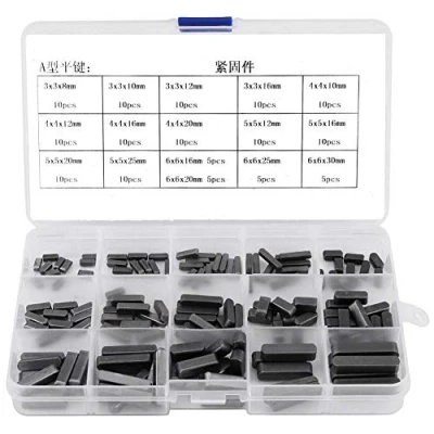 Image of 140Pcs Stainless Steel Round Ended Feather Key Parallel Drive Shaft Keys Set Stock Assortment 8mm 10mm 12mm 16mm 20mm 25mm 30mm with A Plastic Box for Fixing Frequently Disassembled Equipment