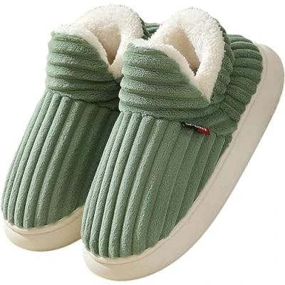 Image of YoiTs Sunmoine Cloud Slippers, Warm Fuzzy House Platform Anti Skid Cozy Slippers for Women Men (Green,5.5 6 Women/4 4.5 Men)
