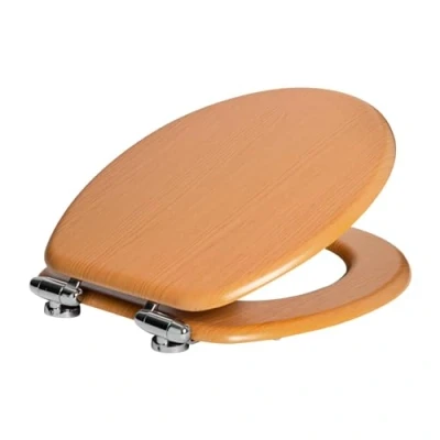 Image of Brown Wooden Soft Close Toilet Seat By Harbour Housewares
