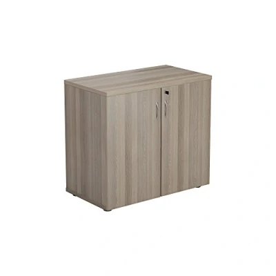 Image of Office Hippo Heavy Duty Cupboard, Robust Furniture, Storage With Adjustable Feet, Versatile Lockable 1 Durable Shelf Grey Oak