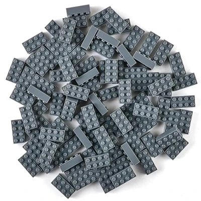 Image of Strictly Briks Classic Bricks 96 Piece 2x4in, 5x10cm Gray Building Brick Creative Play Set Compatible with LEGO Blocks, Base Plates